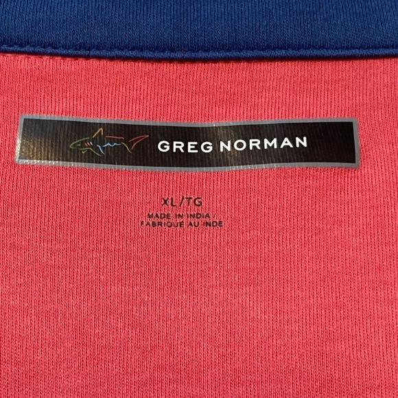 Greg Norman Pullover zip Up Sweater Coral Pink/Blue - Picture 3 of 6